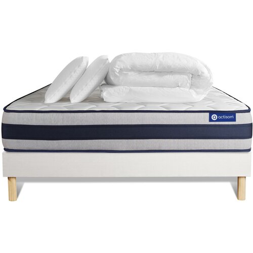 ACTISOM Kompletni paket za posteljo - Vzmetnica 140x200 cm + Vzmetnica z letvami (v kompletu) + 2 vzglavnika + Prevleka - Actimemo Ergo, (21614310) Cene