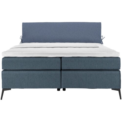Hom`in postelja boxspring 160 cm x 200 cm , tekstil modra, temno modra Slike