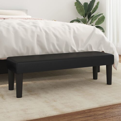 VidaXL Klupa crni 100x30x30 cm od umjetne kože Slike