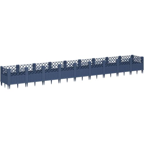  Vrtna sadilica s klinovima plava siva 363,5x43,5x43,5 cm PP Slike