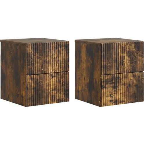  Stenski nočni omarici 2 pcs Dimljen hrast 33 x 34,5 x 40 cm, (5000209610) Cene