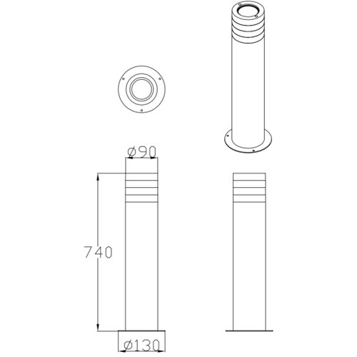 Spolja&amp;scaron;nja lampa RINO 1xE27/12W/230V IP54 74 cm crna Slike