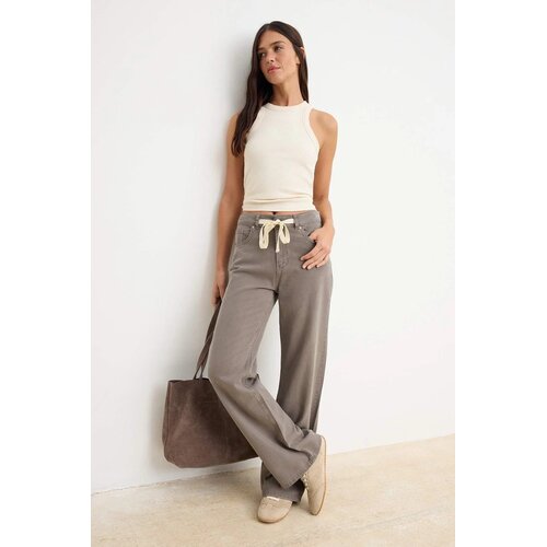 TRENDYOLMILLA ženske pantalone Twoss26Je00262, sivosmeđa-bež Cene