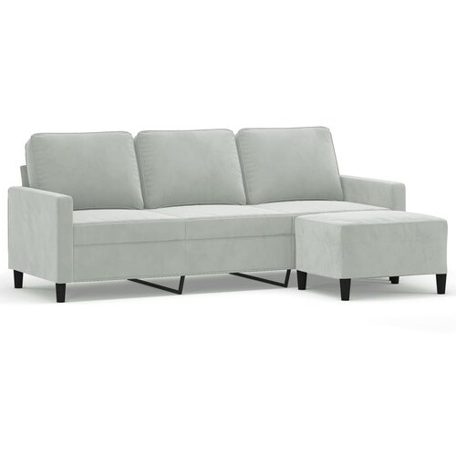 Maison Chic kavč - Sofa - Kanape s stolčkom za noge svetlo siv 180 cm žamet, (21727815) Cene
