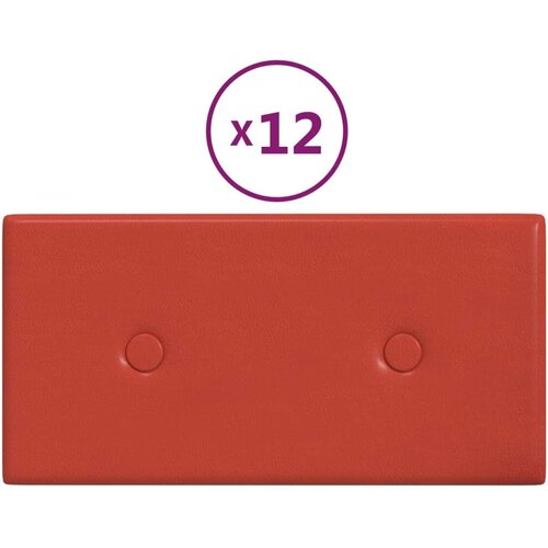 vidaXL Stenski paneli 12 kosov rdeči 30x15 cm umetno usnje 0,54 m² Cene