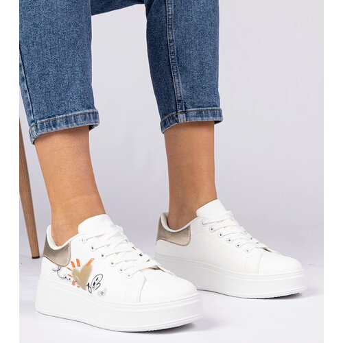 Gemre White and gold women&amp;#039;s sports sneakers Zelinda Slike