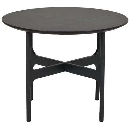 Rowico Črna okrogla mizica s ploščo iz jesenovega lesa 55x55 cm Colton - Rowico
