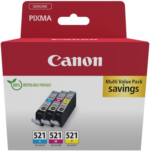 Canon CLI-521 Ink Cartridge Multipack cmy BLISTER, (21090080) Slike