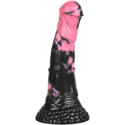  Bad Horse - Silikonski dildo z orodjem za konje - 18 cm (črno-rožnat) Slike