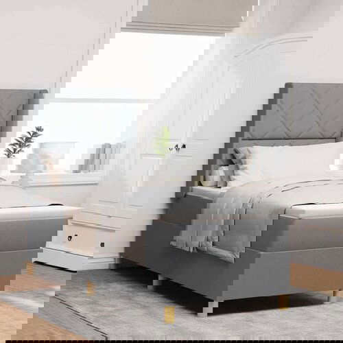  Podnica s madracem i LED svjetlom svijetlosiva 80x200 cm tkanina Cijene