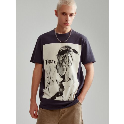 House - Majica kratkih rukava s printom 2Pac - Siva Slike