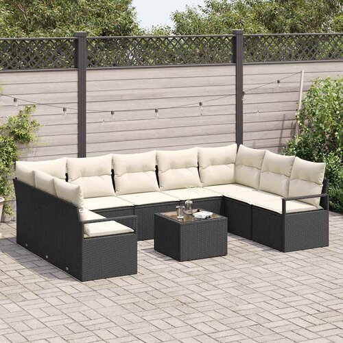  Set sofe s jastukom 10 pcs Crna poliratan Slike