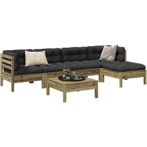  6-dijelni set vrtnih sofa od impregnirane borovine s jastucima Cijene
