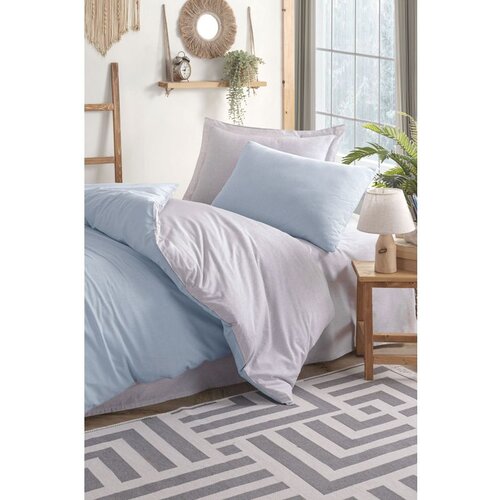 Alpina solid - light blue, grey light bluegrey single quilt cover set (fr) Slike