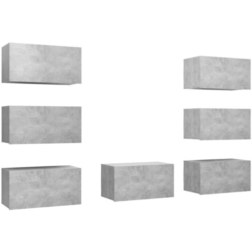 vidaXL TV omarice 7 kosov betonsko sive 30,5x30x60 cm iverna plošča, (20733351) Cene