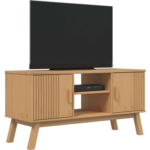 vidaXL TV omarica OLDEN rjava 114x43x57 cm trdna borovina Cene