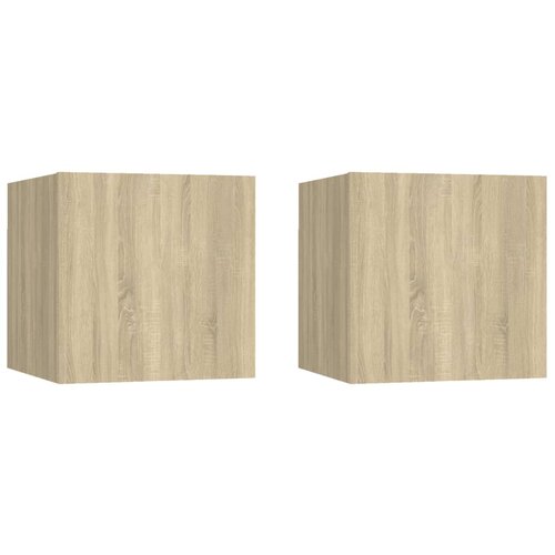 VidaXL Nočne omarice 2 kosa sonoma hrast 30,5x30x30 cm iverna plo&amp;scaron;ča Slike
