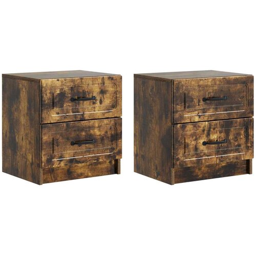  Noćni ormar s ladicama 2 pcs Dimljeni hrast 43 x 34 5 x 44 5 cm Cene