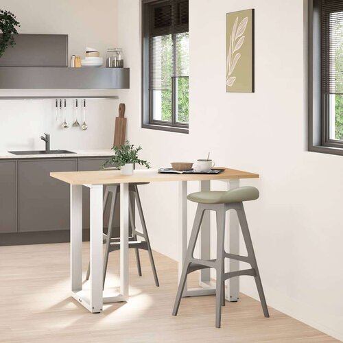  Noge za barski stol T-oblika 2 kom bijele 60x35x(90-91)cm čelik Slike