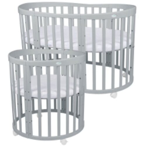Waldin Oval krevetić 7u1 s madracem GREY Slike