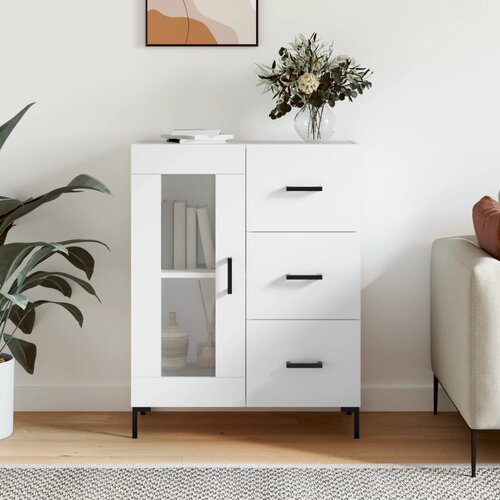 vidaXL Komoda bela 69,5x34x90 cm inženirski les Cene