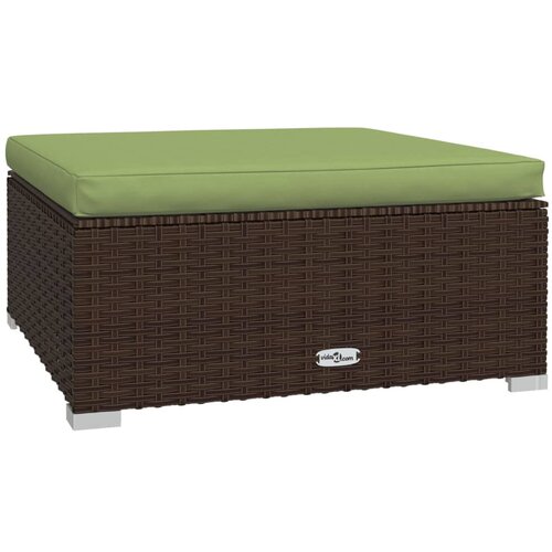 Maison Chic Vrtni stolček - Vrtni stoli za noge z blazino rjav 70x70x30 cm poli ratan JS1030, (21879006) Cene