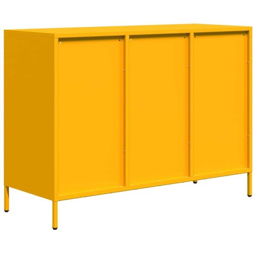 VidaXL Komoda gorčično rumena 101,5x39x73,5 cm hladno valjano jeklo Slike