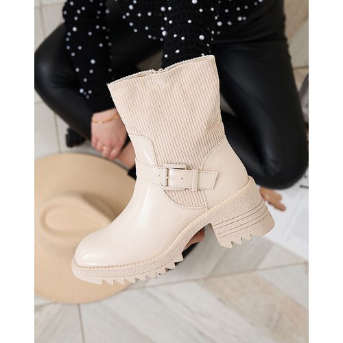 Resti Cream Women's Tedica Flat Heel Boots Cene