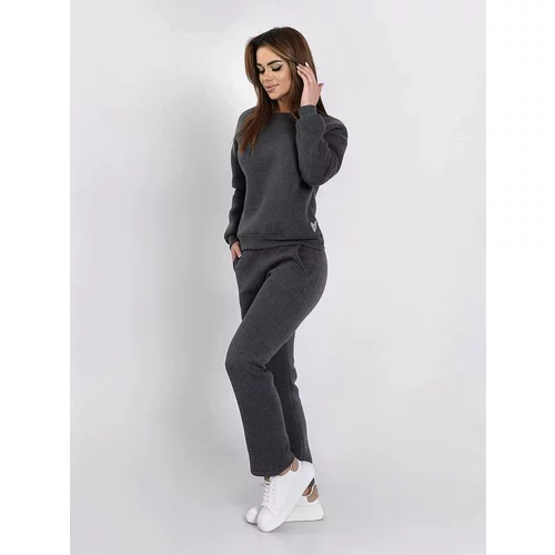 Fasardi Women's insulated tracksuit, sweatshirt and loose trousers, graphite