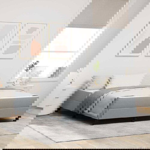 vidaXL Postelja z vzmetnico Drugo Svetlo siva 160 x 200 cm blago Cene