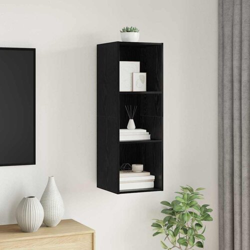  Set TV komoda Crni hrast 37 x 37 x 107 cm Konstruirano drvo Cijene