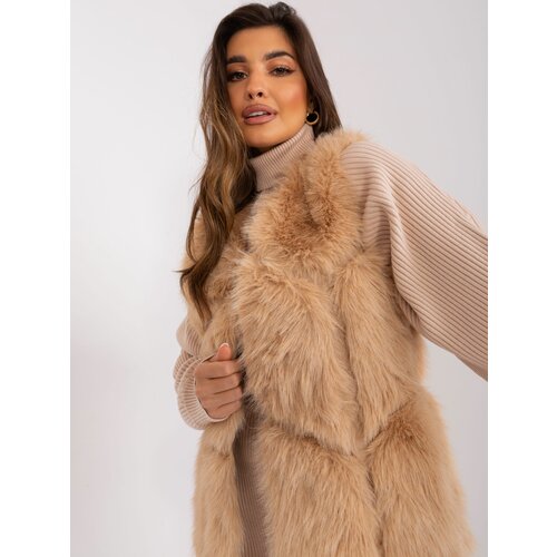Fashion Hunters Women's vest made of camel fur Slike