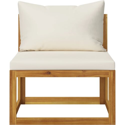 Maison Chic Sekcijski sredinski kavč - Sofa - Kanape in kremno bela blazina akacijev les, (21727251) Cene