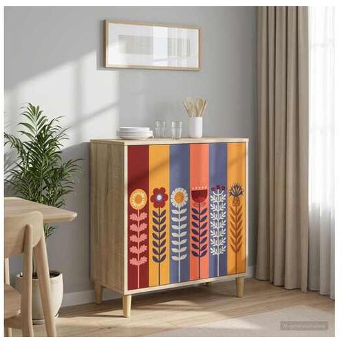vidaXL Kreveta ESSEN Sonoma 69 x 33 x 75 cm Konstruirano drvo - Uzorak suncokreta Cijene