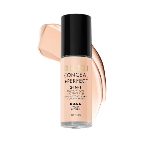 Milani tekoča podlaga in korektor 2v1 - Conceal + Perfect 2-In-1 Foundation and Concealer - 00AA Ivory Cene