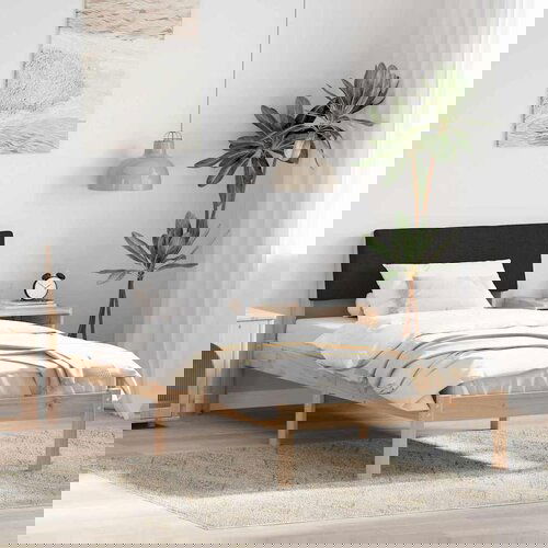 vidaXL Kovinska posteljna konstrukcija Rjava in črna 100 x 200 cm, (5000084329) Cene