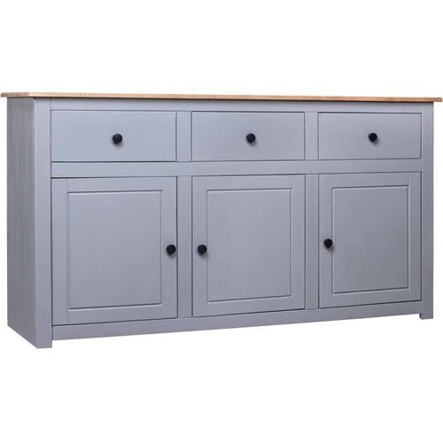  Komoda siva 135x40x80 cm trdna borovina Panama Range Cene