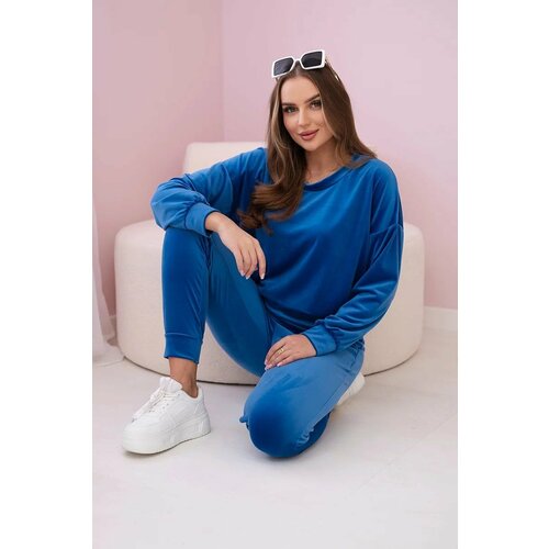Kesi Velour set: sweatshirt + trousers, cornflower blue Slike