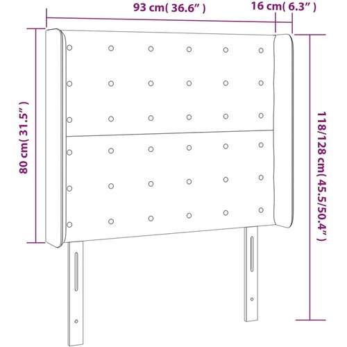 Uzglavlje s u&amp;scaron;ima krem 93x16x118/128 cm od tkanine Slike