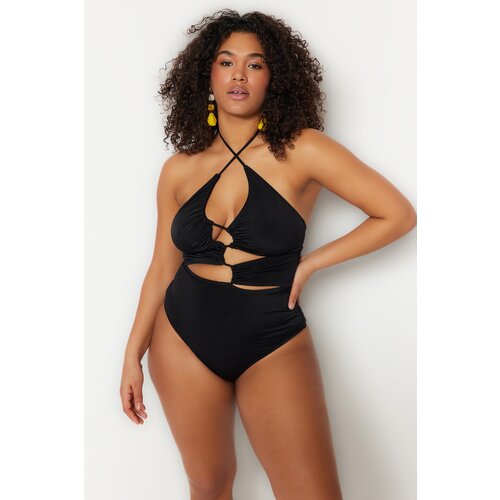 Trendyol Curve Plus Size Swimsuit - Black - Plain Cijene