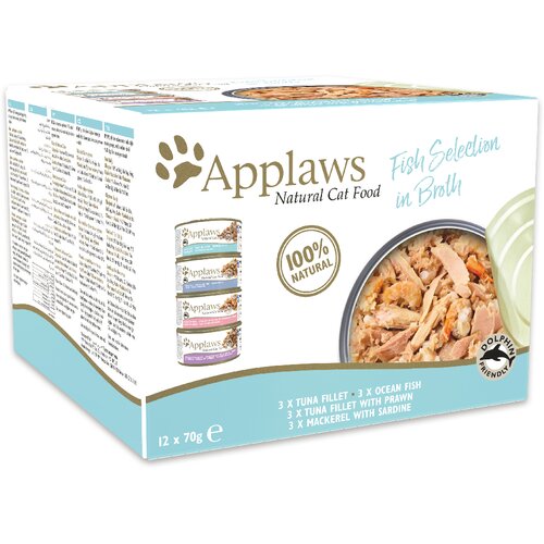 Applaws Adult konzerve mije&amp;scaron;ano pakiranje 12 x 70 g - Izbor ribe (4 vrste) Slike