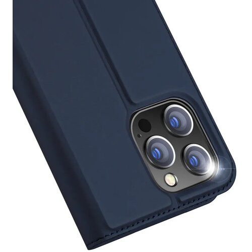 Dux ducis Skin Pro &amp;ndash; Gladka usnjena torbica za Apple iPhone 15 modra Slike