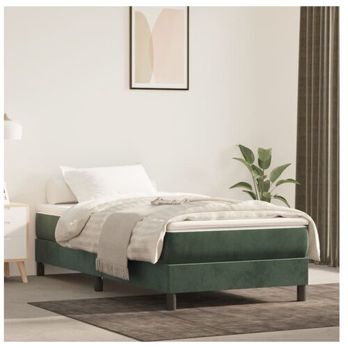 vidaXL Madrac s oprugama tamnozeleni 80 x 210 x 20 cm baršunasti Cene