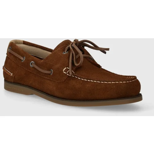 Tommy Hilfiger Mokasinke od brušene kože TH BOAT SHOE CORE SUEDE za muškarce, boja: smeđa, FM0FM04505