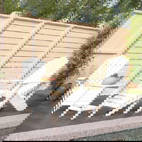 VidaXL Vrtna stola Adirondack s stolčkom za noge in mizico HDPE bela Slike