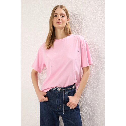 TRENDYOLMILLA Ženska majica TWOSS23TS00153, Roze Cene