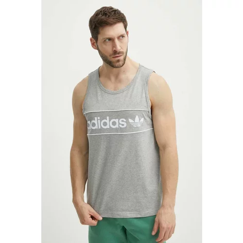 Adidas Pamučna majica za muškarce, boja: siva, IR9342