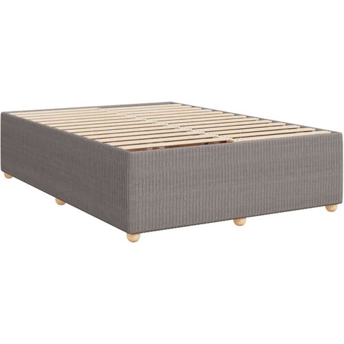 VidaXL Krevet s oprugama i madracem smeđesivi 140 x 190 cm od tkanine Slike