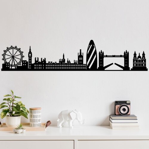 Wallity Zidna dekoracija London Skyline, 105x18 cm, 1.5 mm, Crna Cene