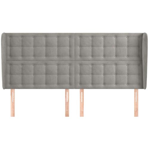  Uzglavlje s u&amp;scaron;ima svjetlosivo 183x23x118/128 cm bar&amp;scaron;unasto Slike